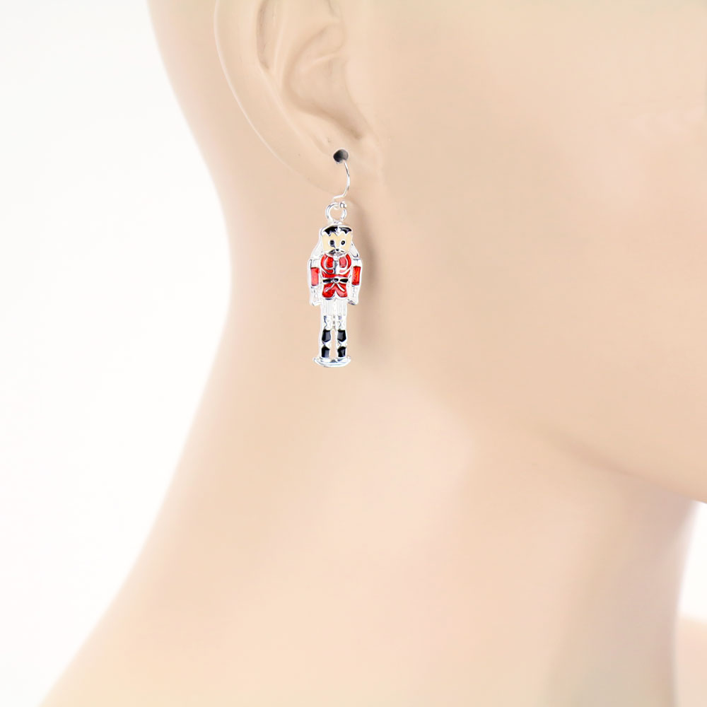 Christmas Epoxy Nutcracker Dangle Earrings - Image 2