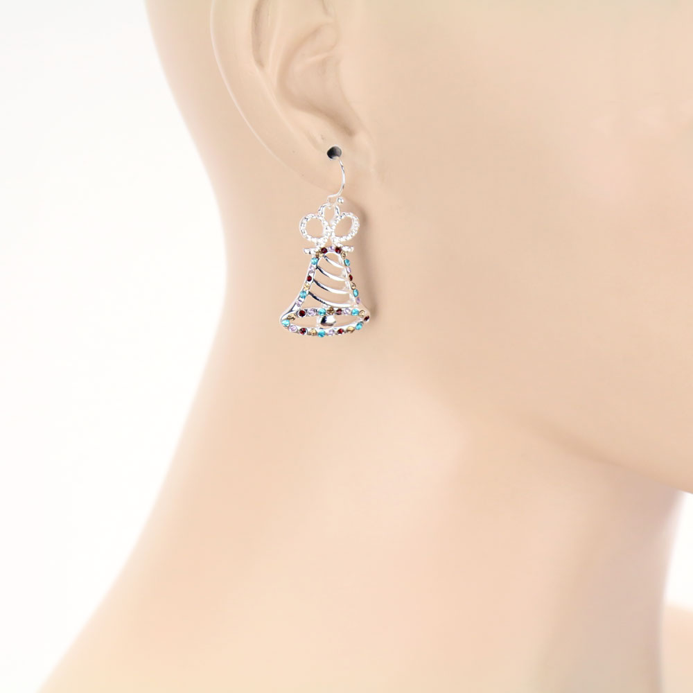 Christmas Cutout Bell Dangle Earrings - Image 2