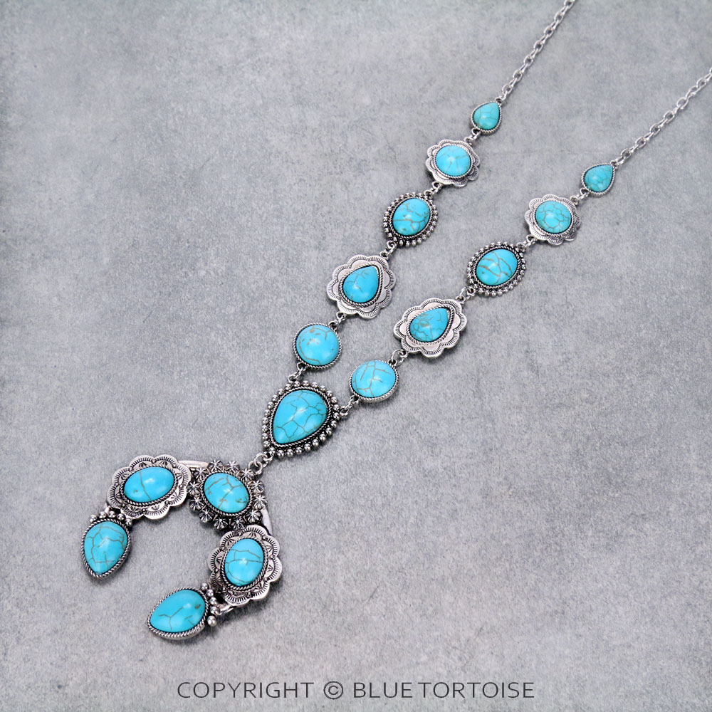 Western Chunky Squash Blossom Necklace