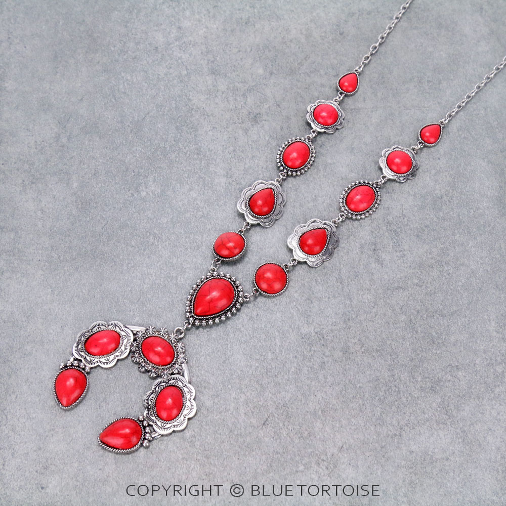 Western Chunky Squash Blossom Necklace