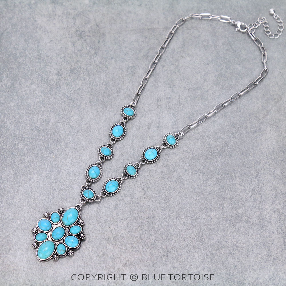 Western Concho Stone Necklace