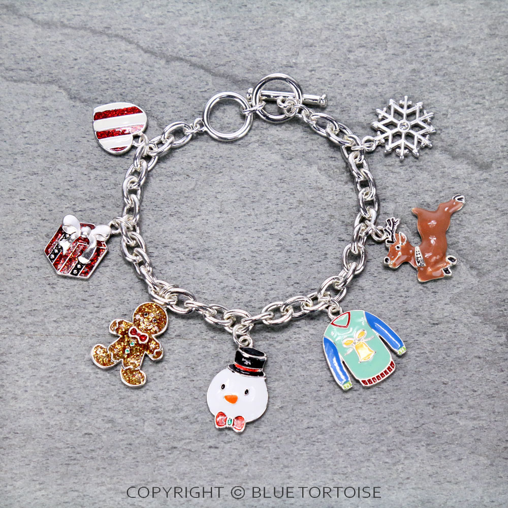 Christmas Theme Charm Toggle Bracelet