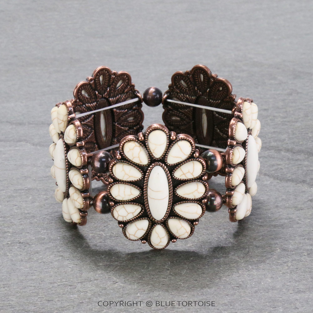 Western Concho Stone Stretch Bracelet
