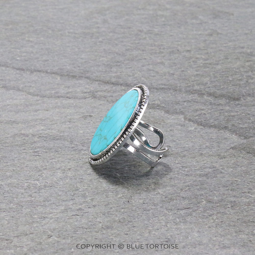 Western Design Stone Cuff Ring - Image 3