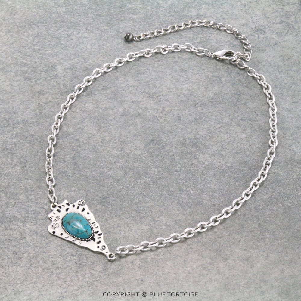 15" Long, Natural Stone Choke Necklace
