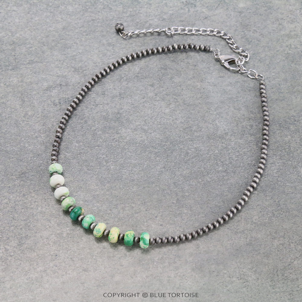 15" Long, Tiny 4mm Navajo Style Pearl Necklace
