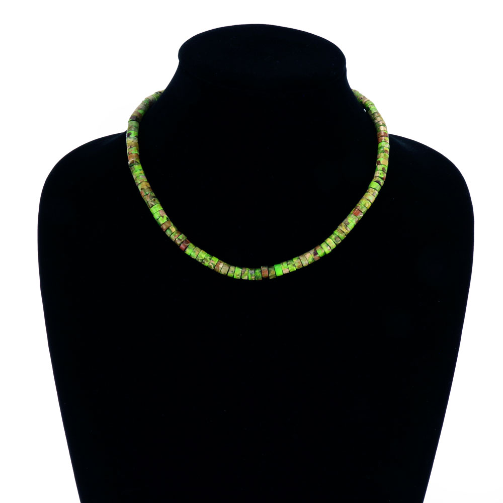 15" Long, 6mm Natural Gemstone Necklace - Image 2