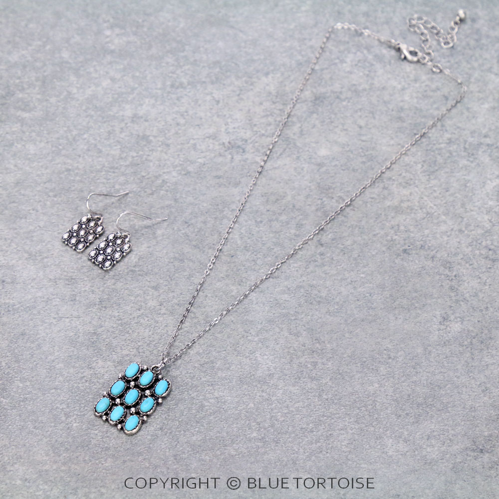 Western Design Stone Necklace Set