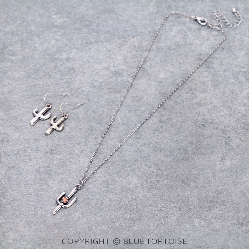 Western Design Cactus Necklace Set