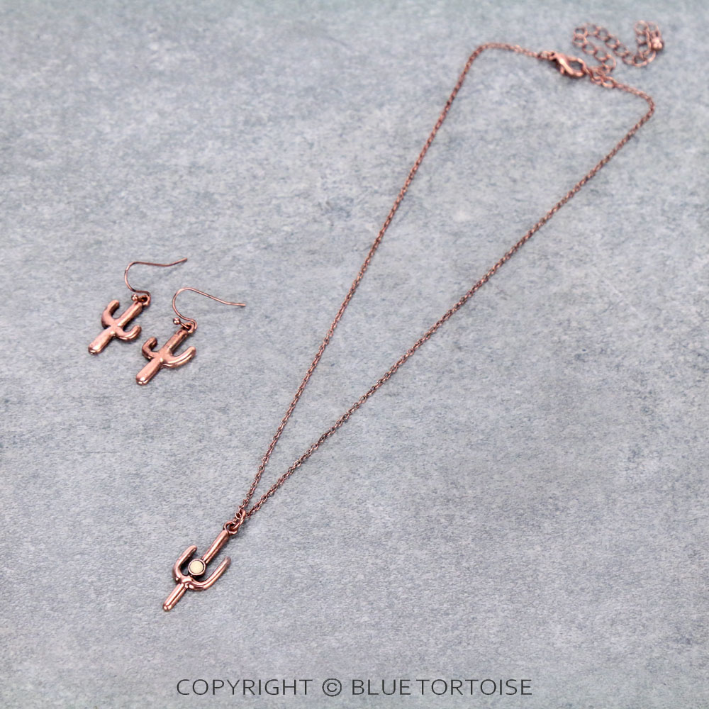 Western Design Cactus Necklace Set