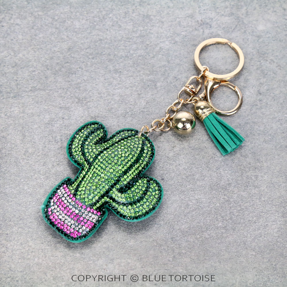 Cactus with Tassel Keychain