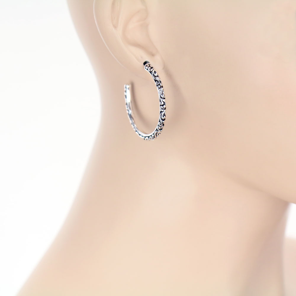 Tailored Round Hoop Earrings - Image 2
