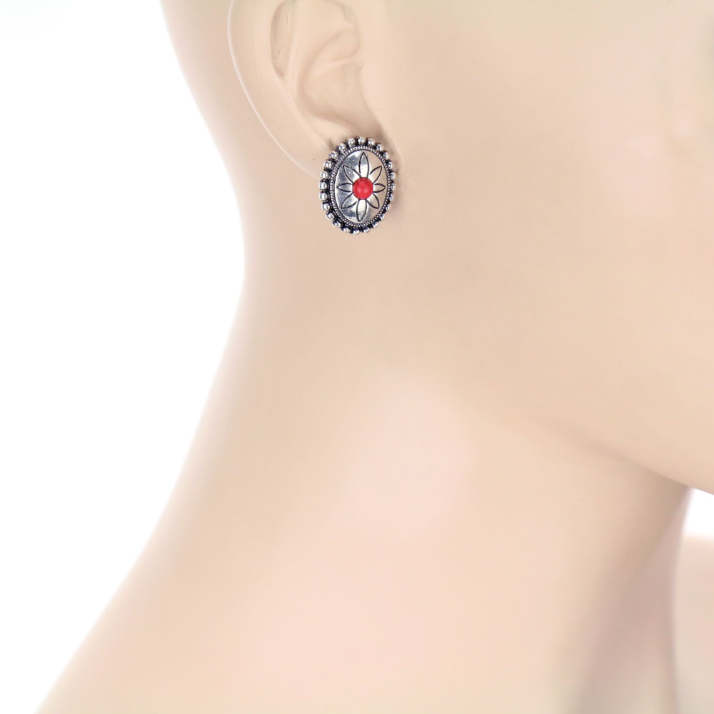 3 Pair Western Concho Stone Earring Set - Image 3