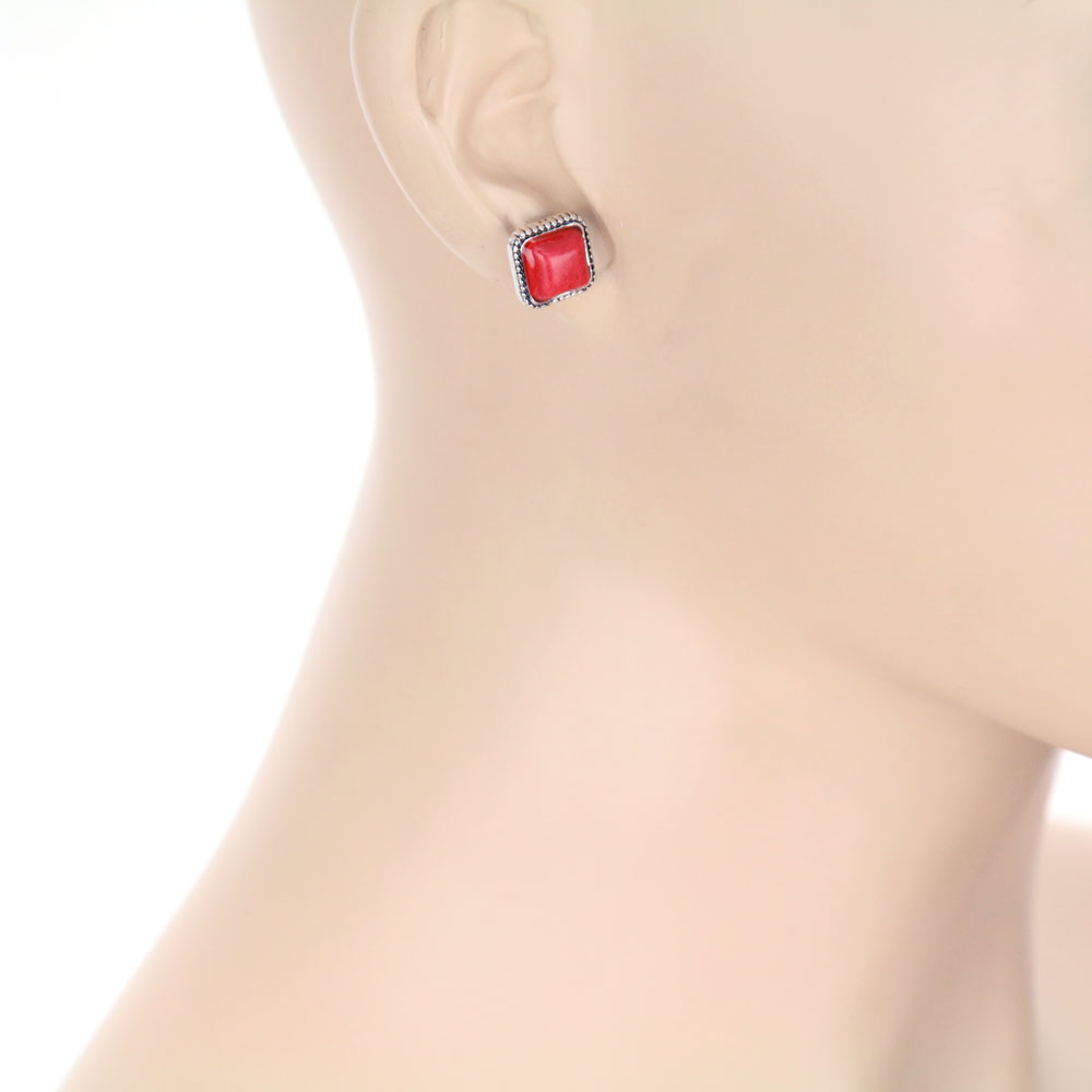 3 Pair Western Concho Stone Earring Set - Image 4
