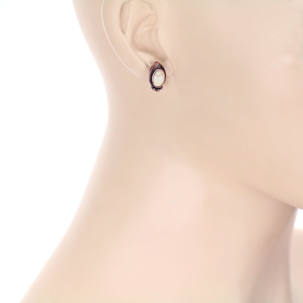 3 Pair Western Cross Stone Earring Set - Image 4