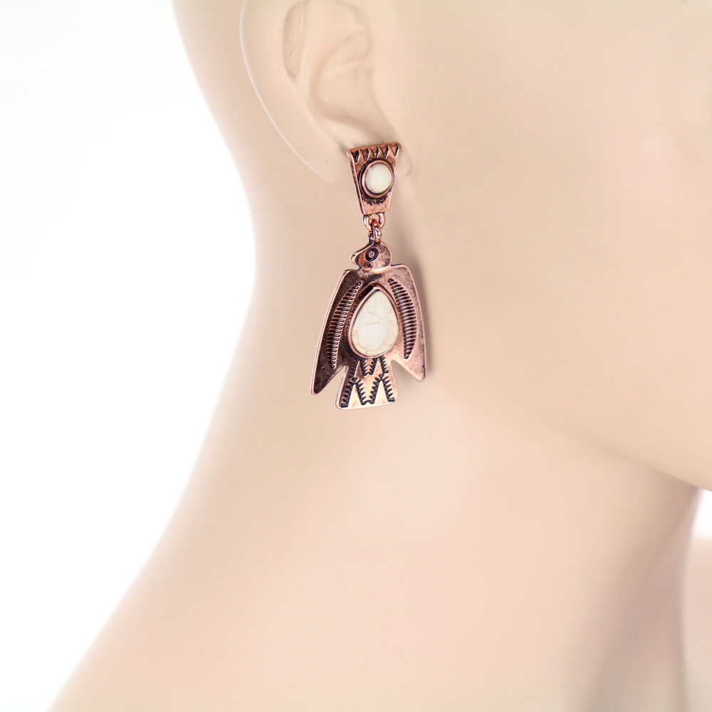 Western Thunderbird Stone Stud Earrings - Image 2