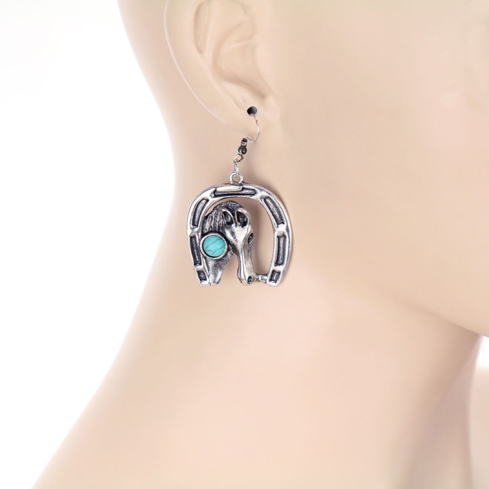 Western Horseshoe Dangle Earrings - Image 2