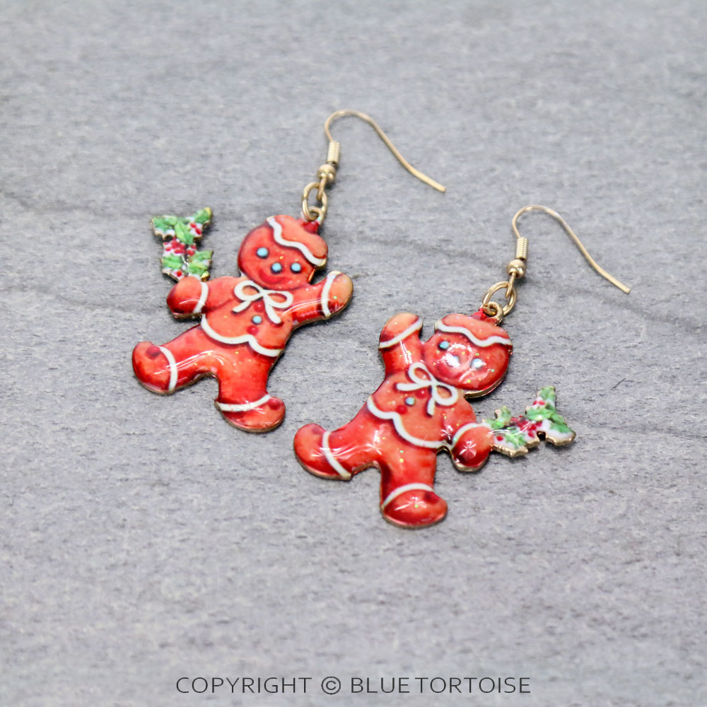 Christmas Gingerbread Dangle Earrings