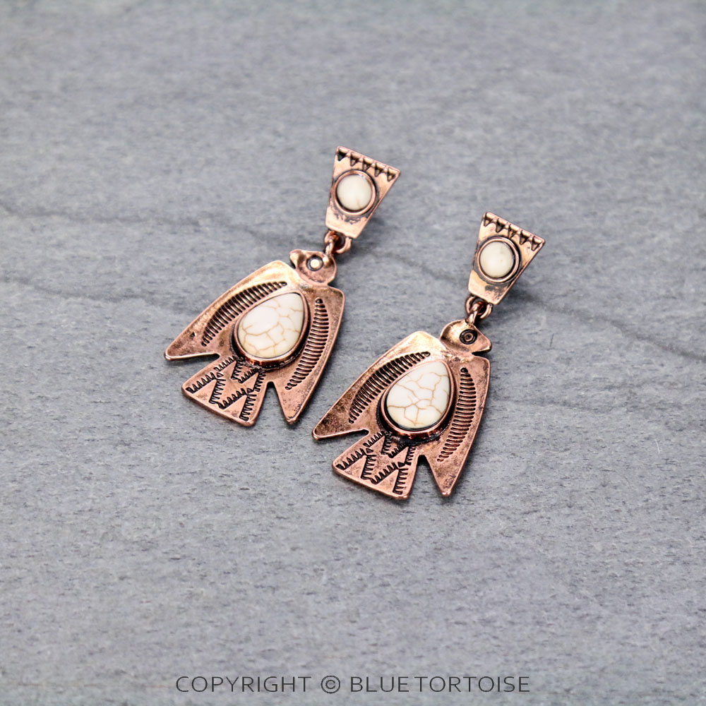 Western Thunderbird Stone Stud Earrings