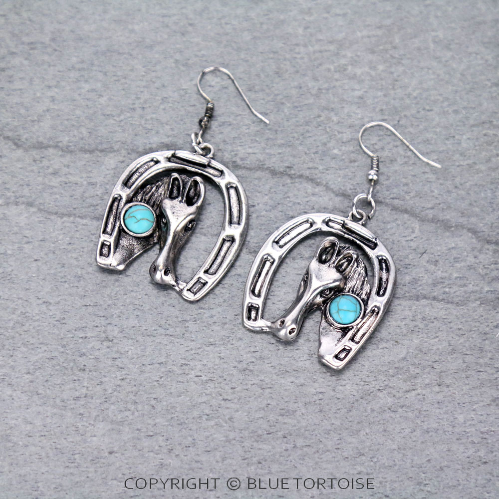 Western Horseshoe Dangle Earrings
