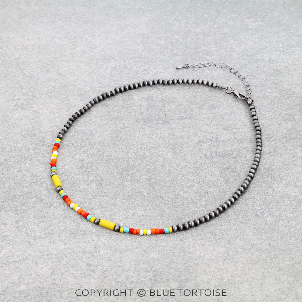 Western Cylinder & Seed Bead Necklace