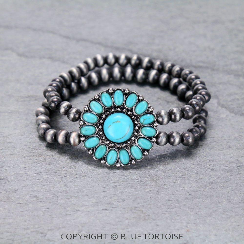 Western Concho Stone Stretch Bracelet