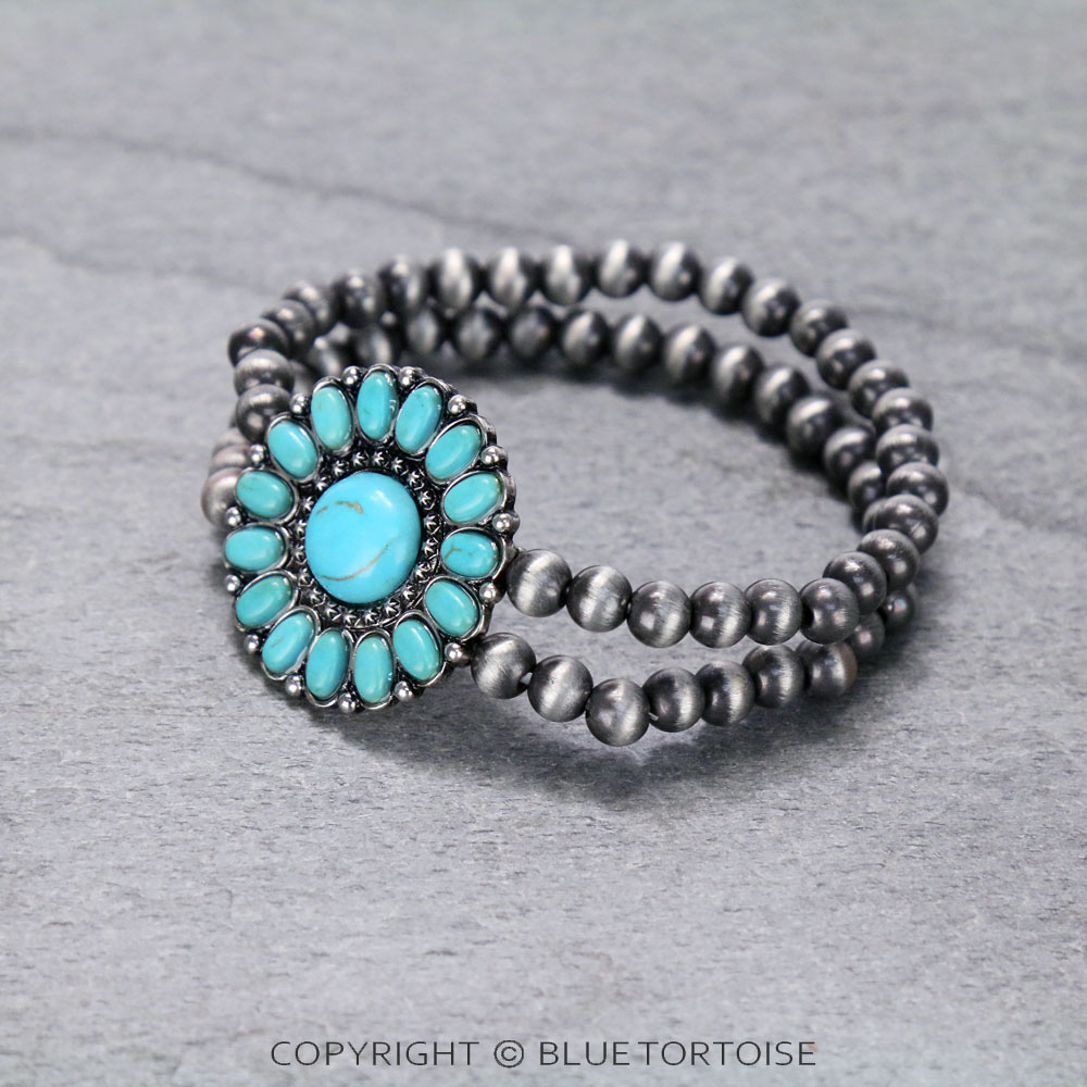 Western Concho Stone Stretch Bracelet - Image 2