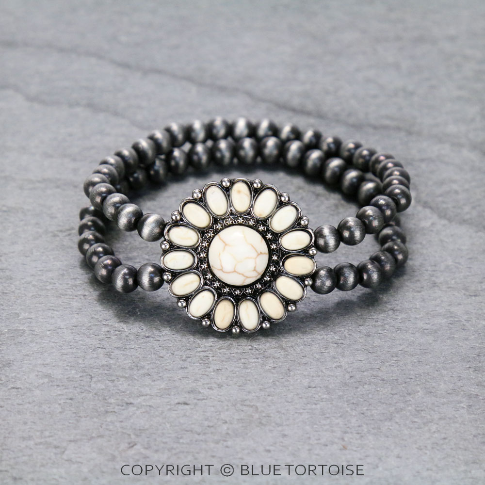 Western Concho Stone Stretch Bracelet