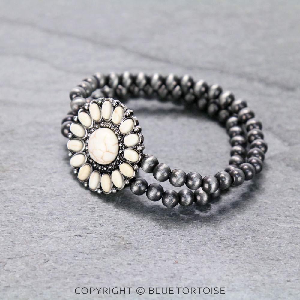 Western Concho Stone Stretch Bracelet - Image 2
