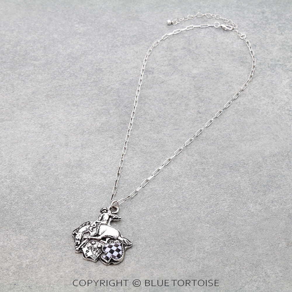 Western Checker Spade Rodeo Necklace