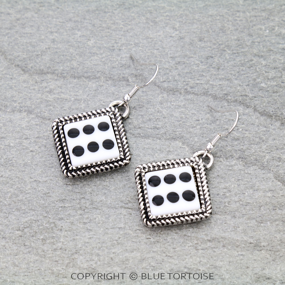 Dice Pendant Dangle Earrings