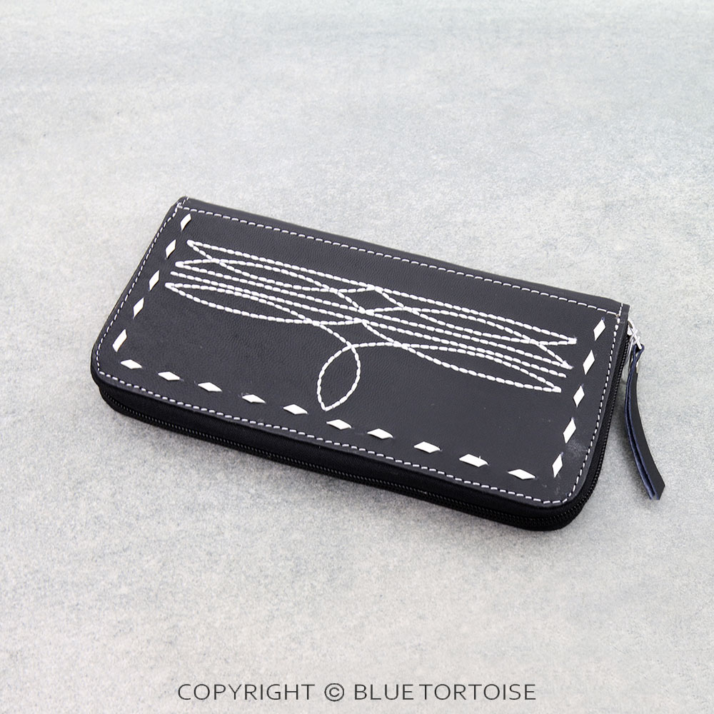 Western Genuine Leather Clutch - Boot Stitch