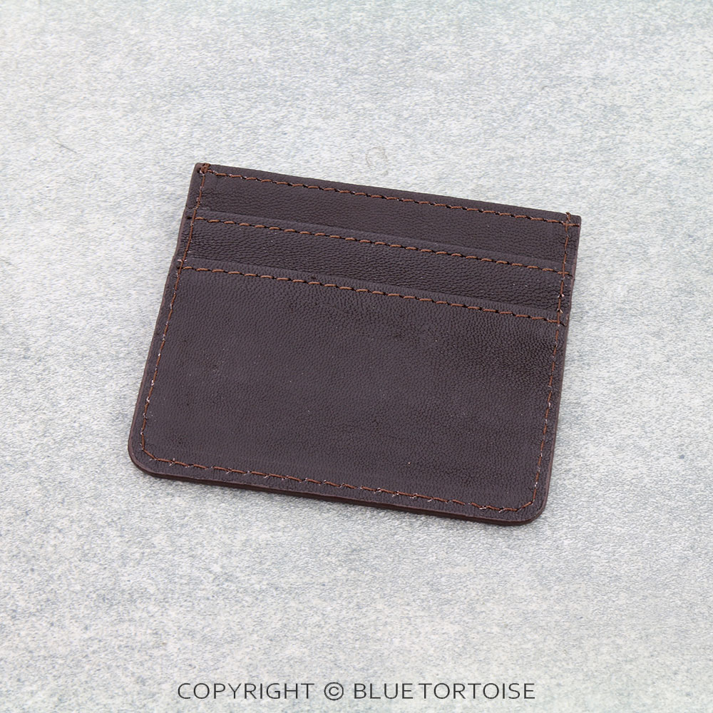 Western Genuine Tooled Leather Card Holder - Floral Pattern - Image 2