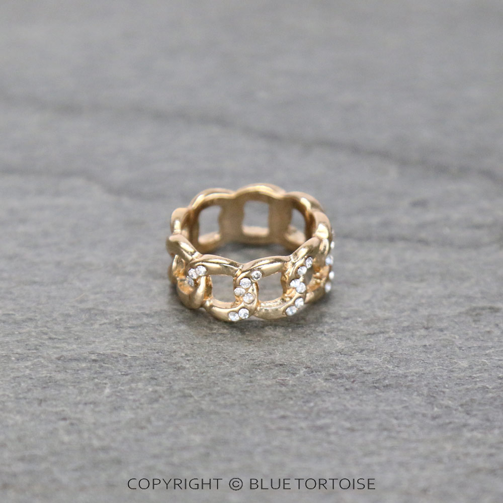 Frozen Link Shaped Metal Ring