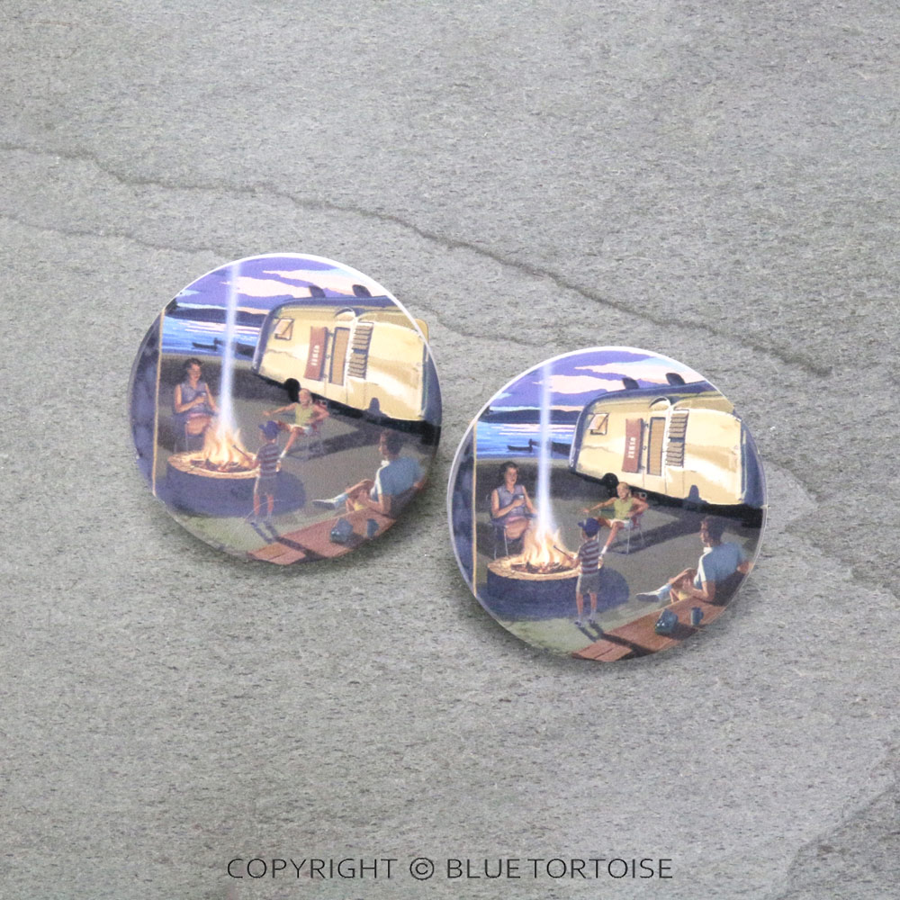 Camper Campsite Absorbent Ceramic Car Coasters