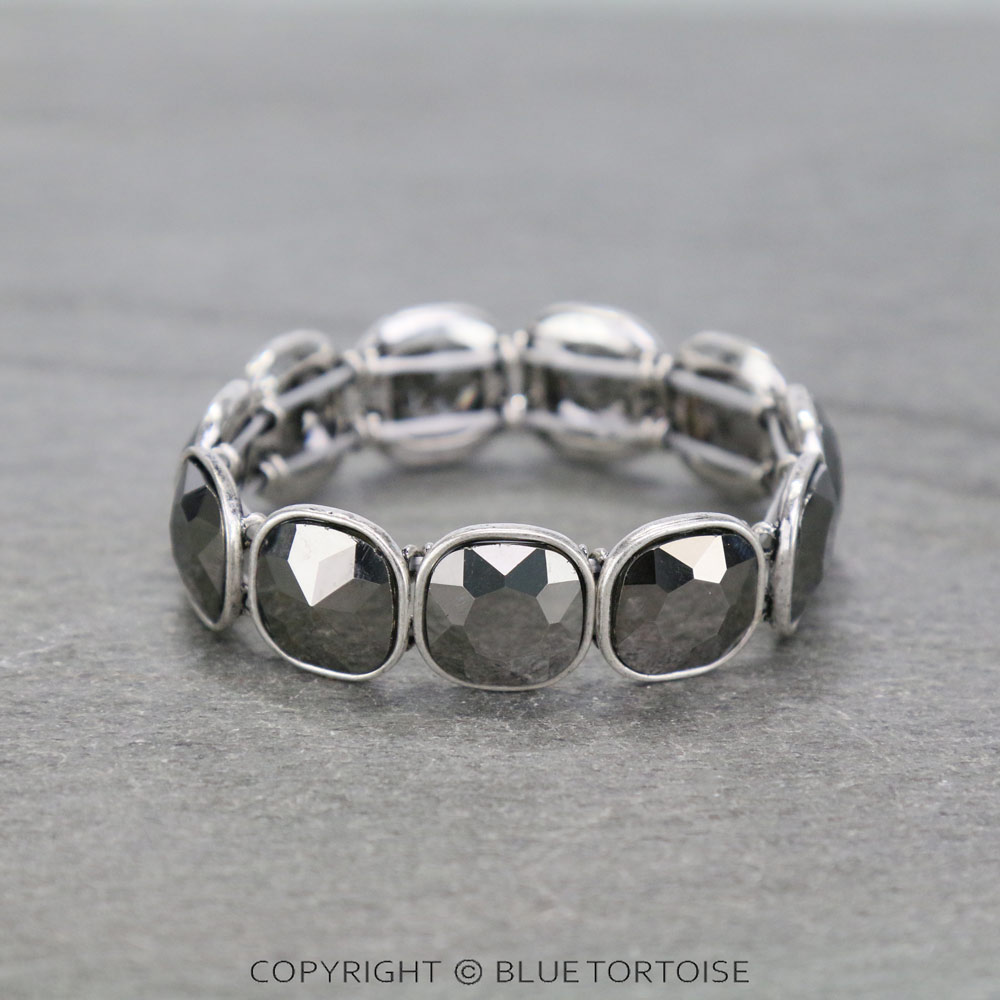 Glass Stone Stretch Bracelet