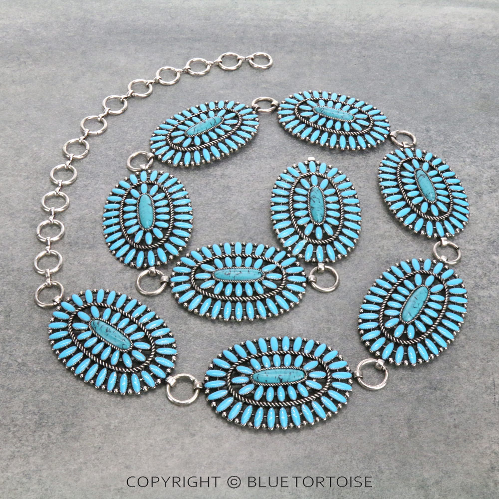 Western Epoxy Concho Stone Belt