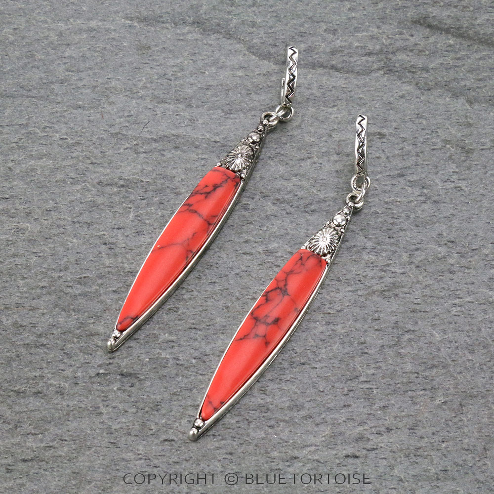 Western Marquise Handmade Stone Hoop Earrings
