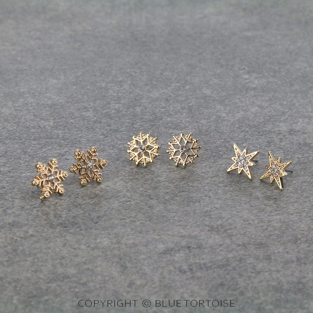 3 Pair Christmas Earring Set