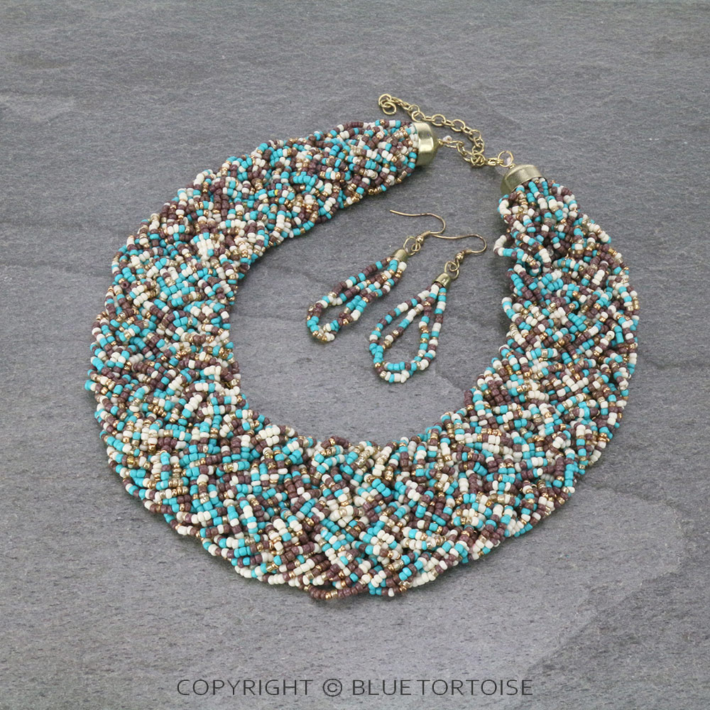 Seed Bead Multi Layered Necklace Set
