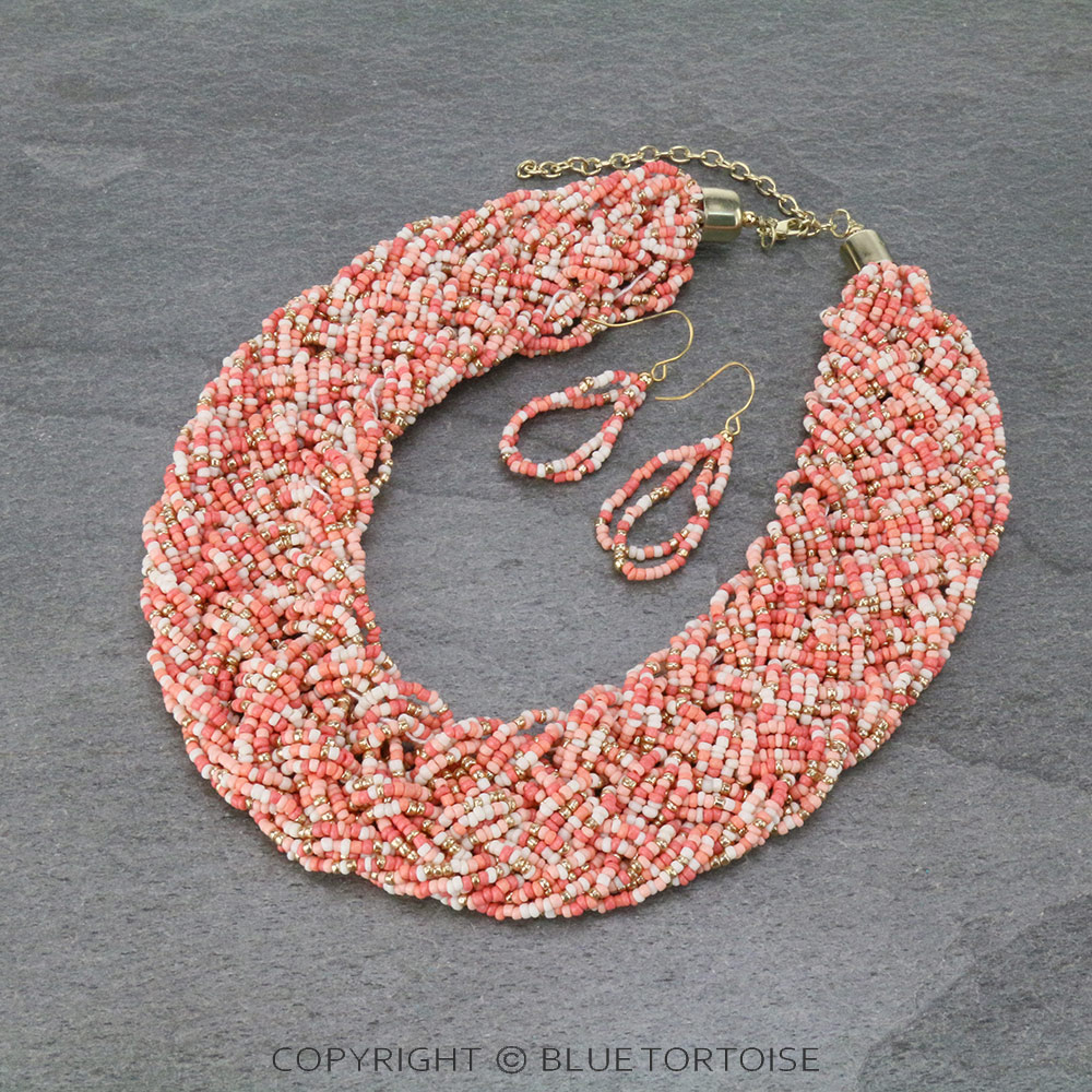 Seed Bead Multi Layered Necklace Set