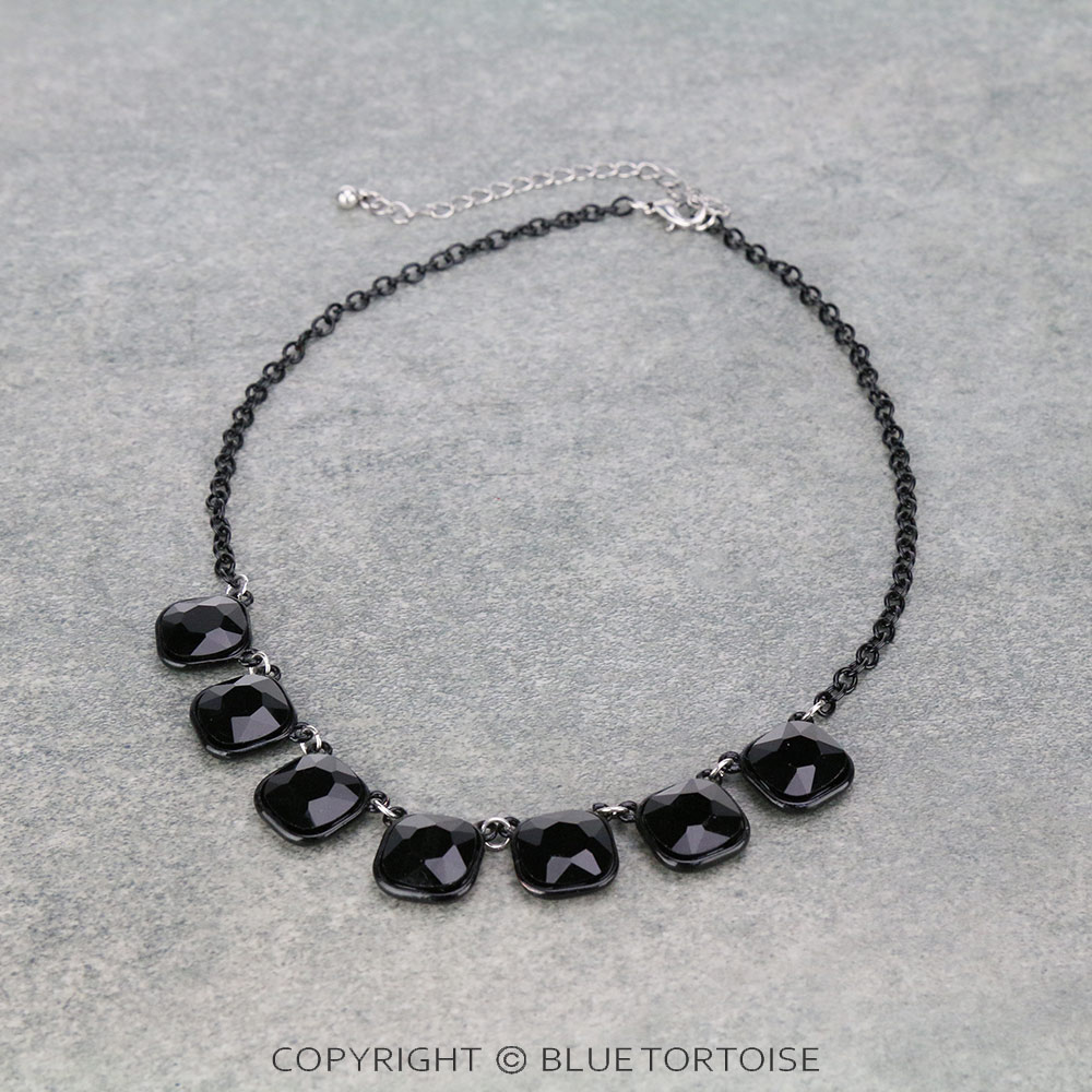 Glass Stones Chain Necklace