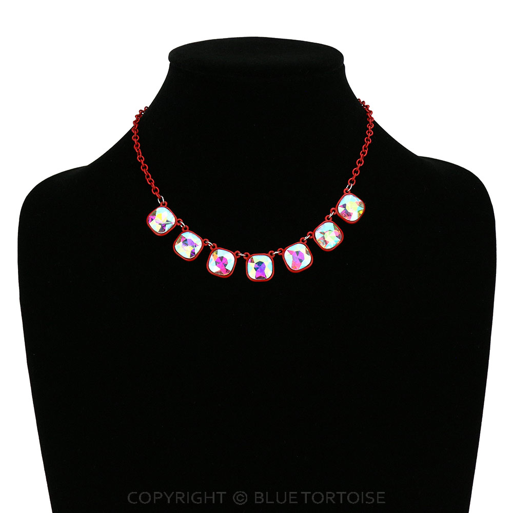 Glass Stones Chain Necklace - Image 2
