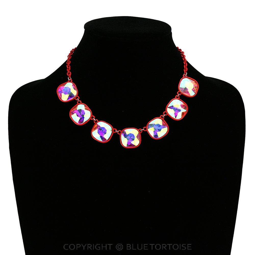 Glass Stones Chain Necklace - Image 2