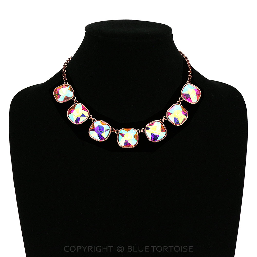 Glass Stones Chain Necklace - Image 2