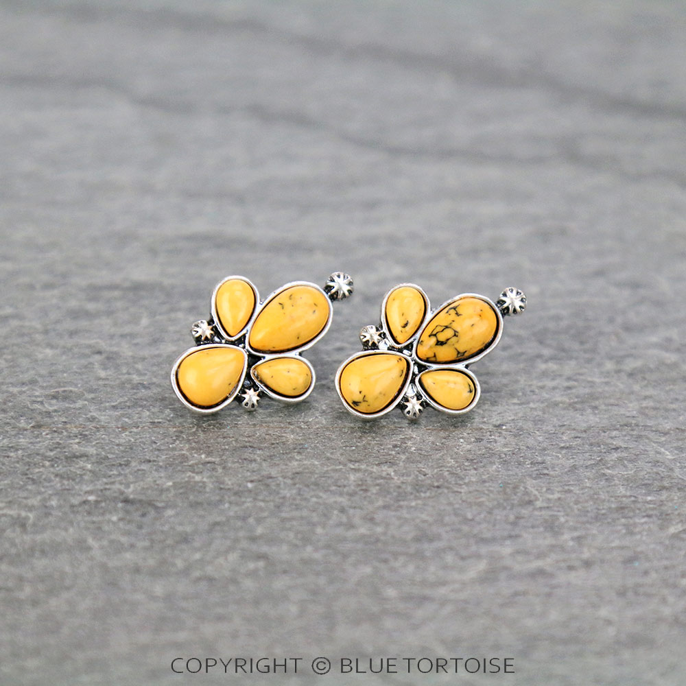 Western Style Stone Stud Earrings