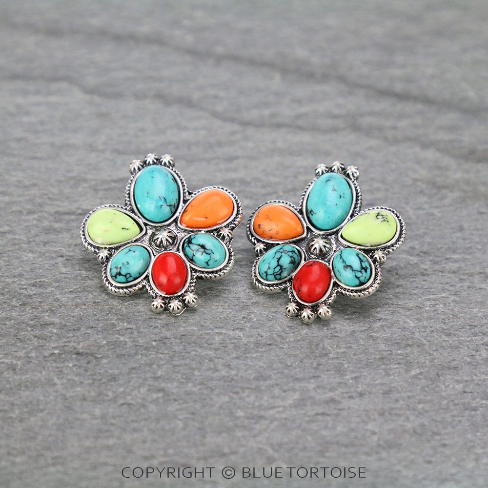Western Style Stone Stud Earrings