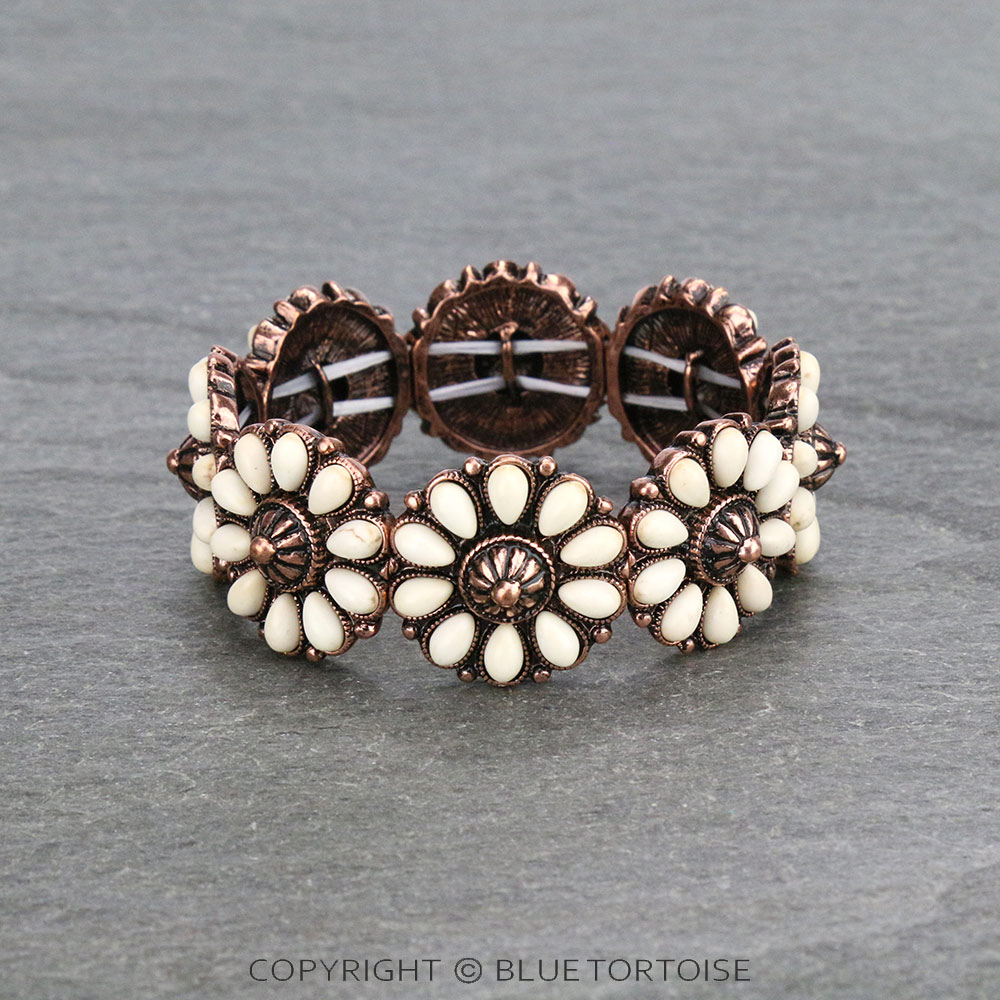 Western Concho Stone Stretch Bracelet