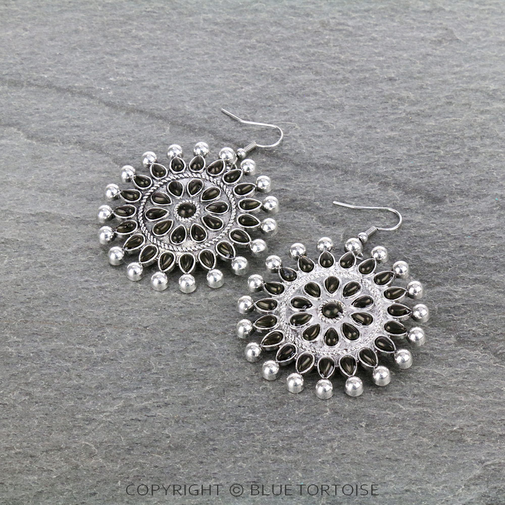 Western Cluster Stone Dangle Earrings