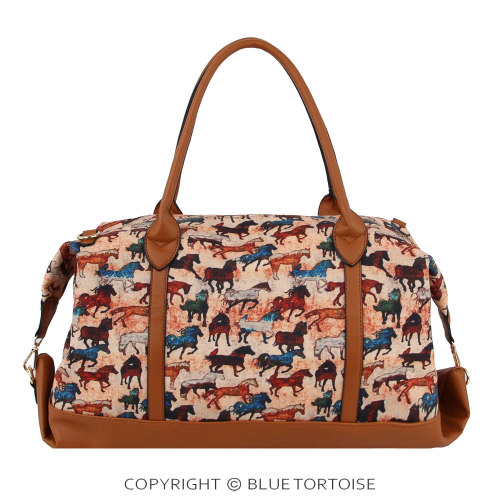 Running Horses Printed Duffle Bag